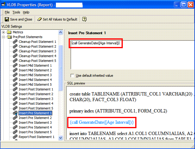 Calling a stored precedure from MictoStrategy Report